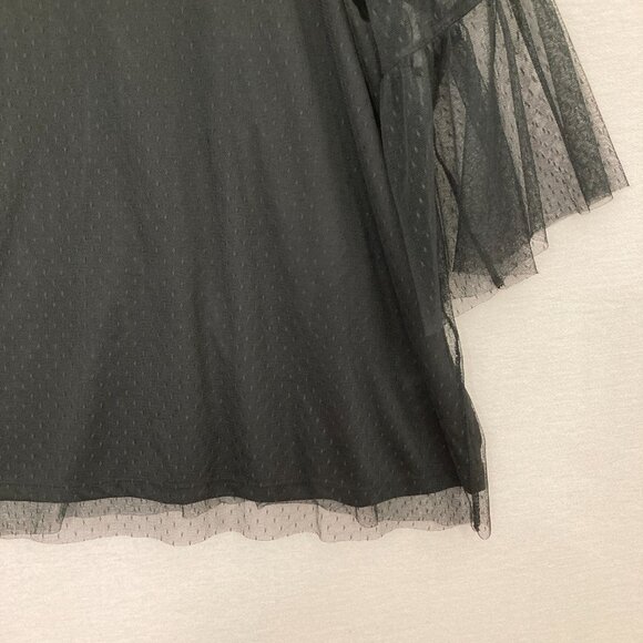 New Torrid Black Mesh Floral Embroidered Flare Sleeve Feminine Top 4X Whimsigoth - Picture 6 of 12